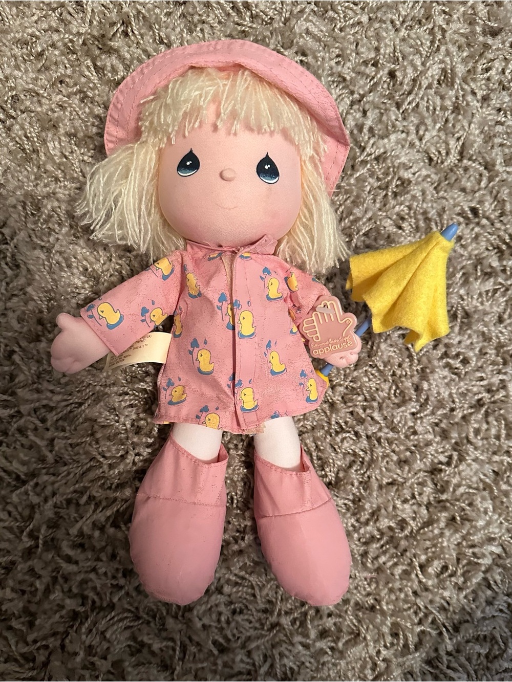 Precious Moments Doll of the Month Chrissie 11 in Doll Yellow Umbrella